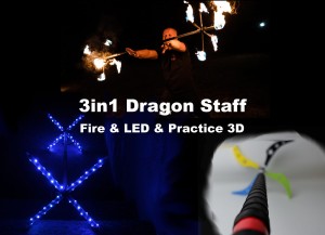 3in1 Dragon Staff LED/FIRE/3D